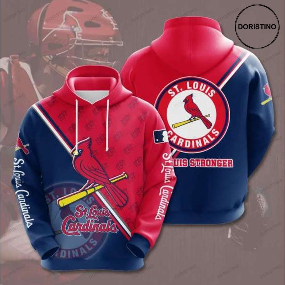 St Louis Cardinals Red Blue All Over Print Hoodie