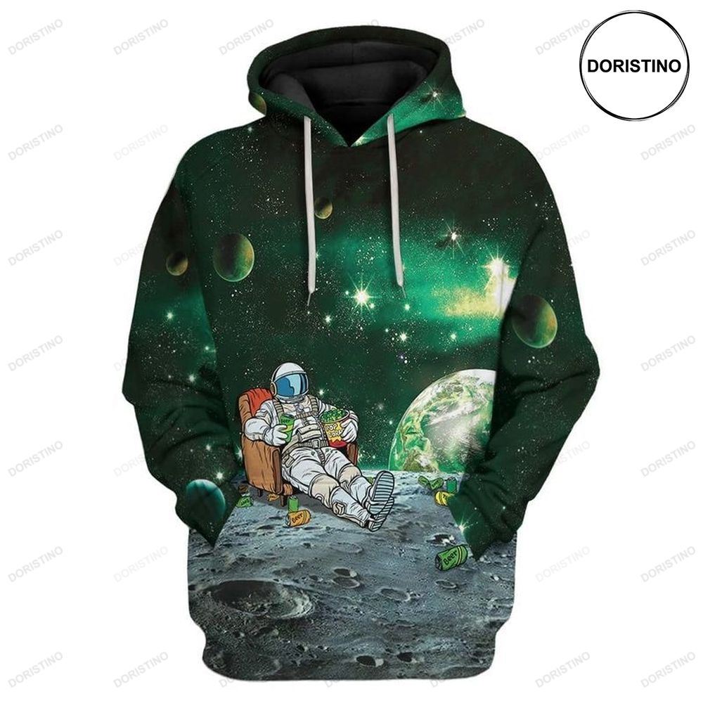 St Patricks Day Astronaut Drinking Beer All Over Print Hoodie