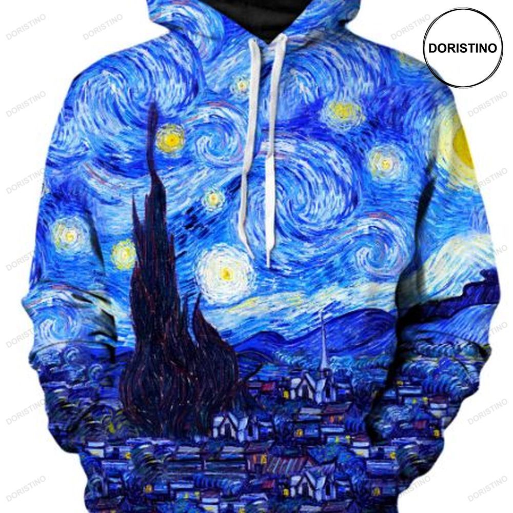 Starry Night Painting Awesome 3D Hoodie