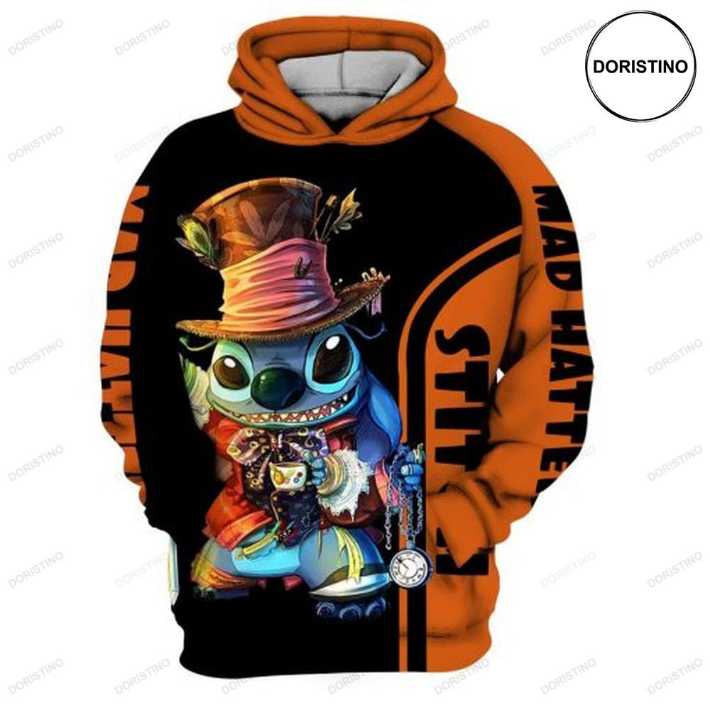 Stitch Art Mad Hatter Lilo And Stitch Art Alice In Wonderland Limited Edition 3d Hoodie