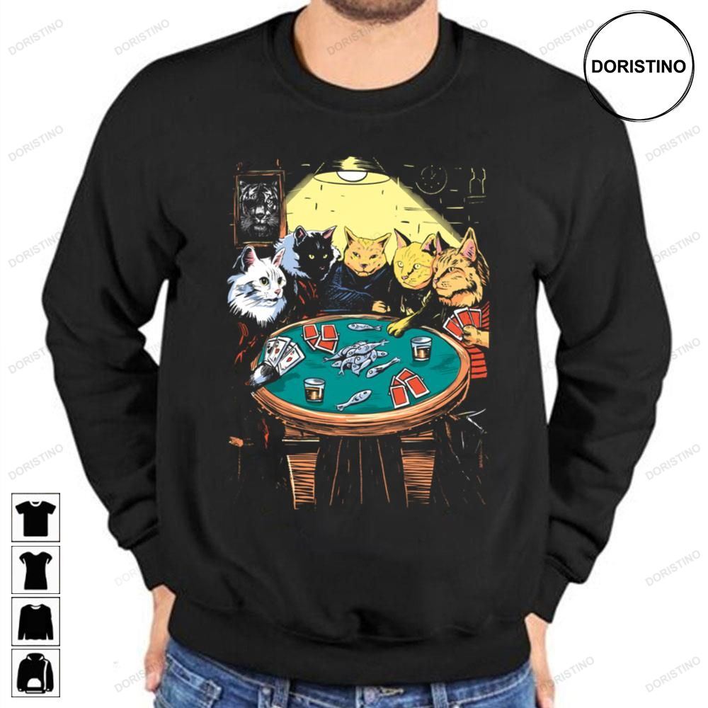 Cats Playing Poker Game Limited Edition T-shirts