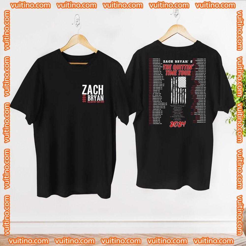 2024 Zach Bryan The Quittin Time 90s Vintage Double Sides Merch