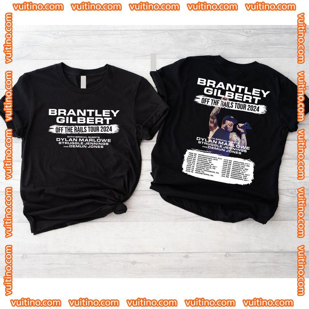 Brantley Gilbert Off The Rails Tour 2024 Double Sides Merch