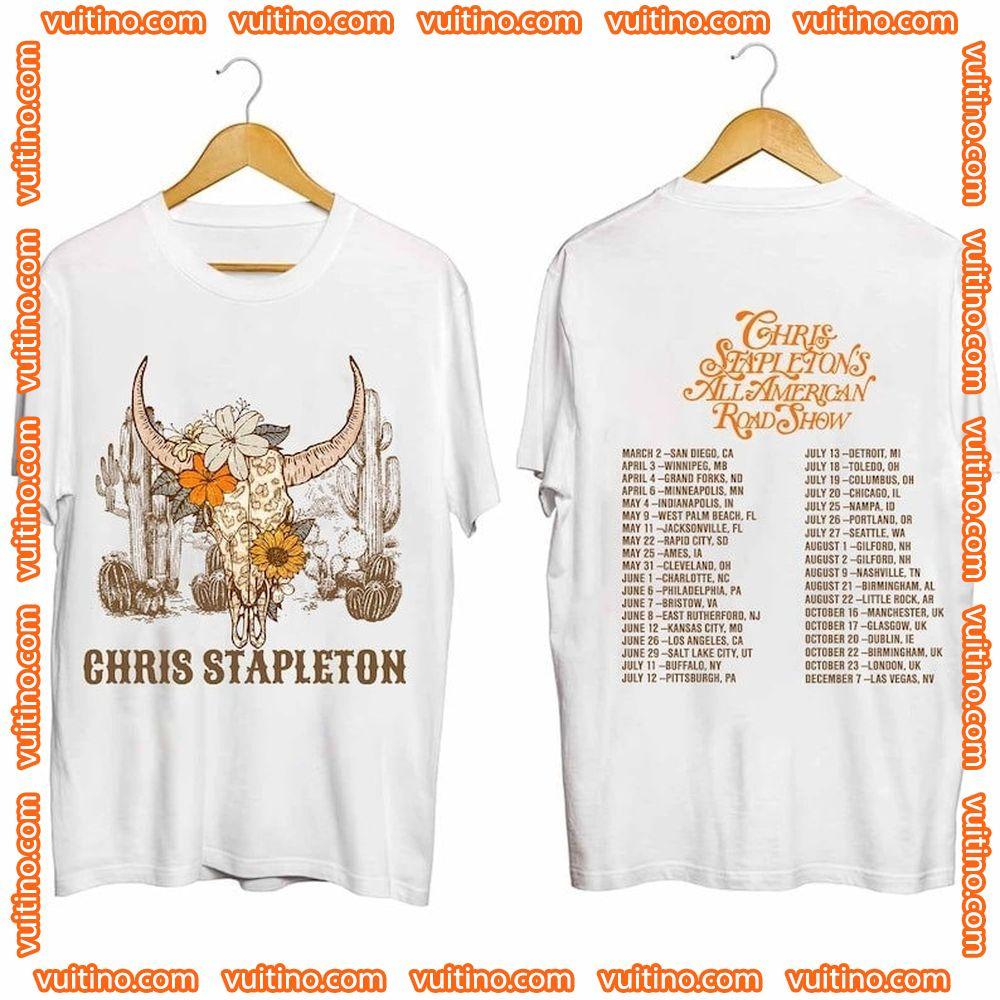 Chris Stapleton All American Road Show Chris Stapleton Fan Tour 2024 Double Sides Shirt