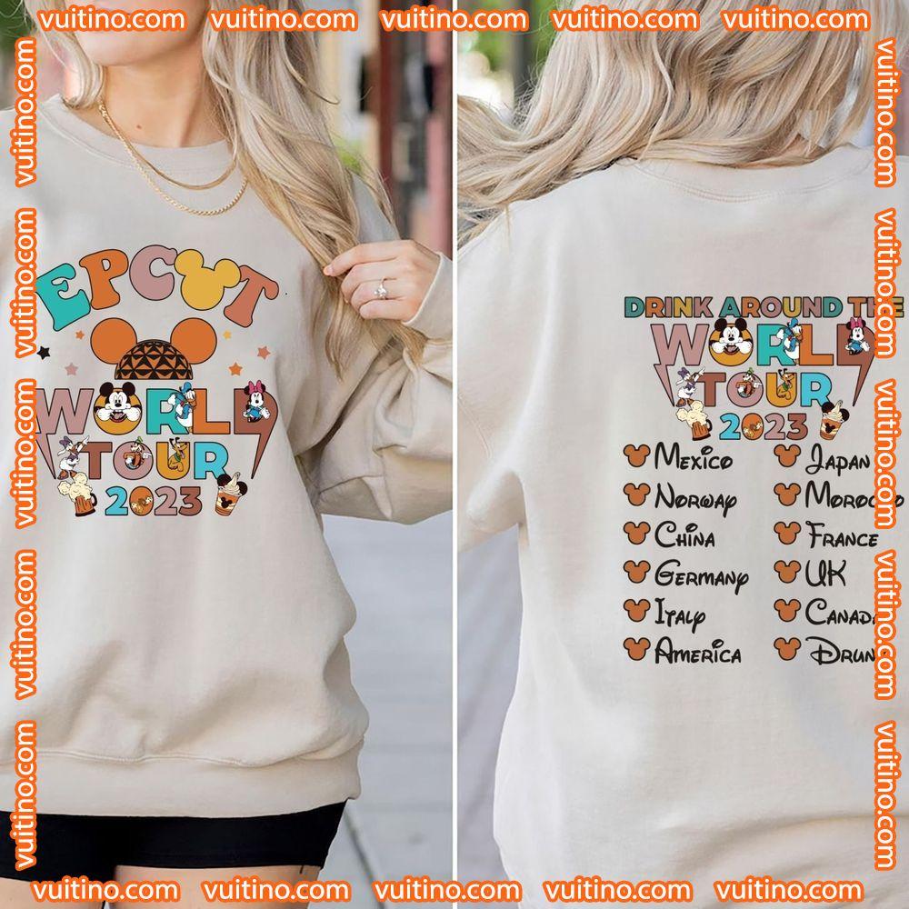 Disney Epcot Mickey And Friends Tour 2024 Double Sides Merch