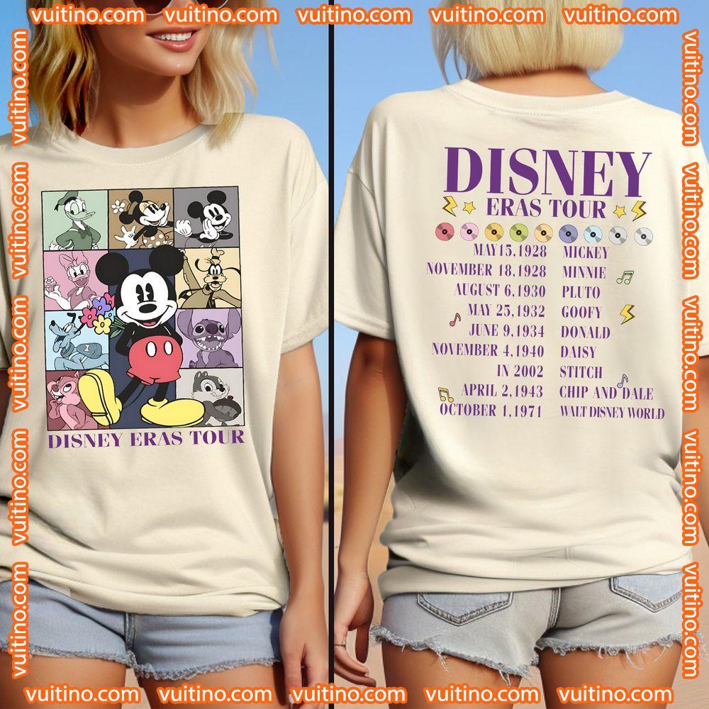 Disney Eras Mickey And Friends Tour 2024 Double Sides Shirt