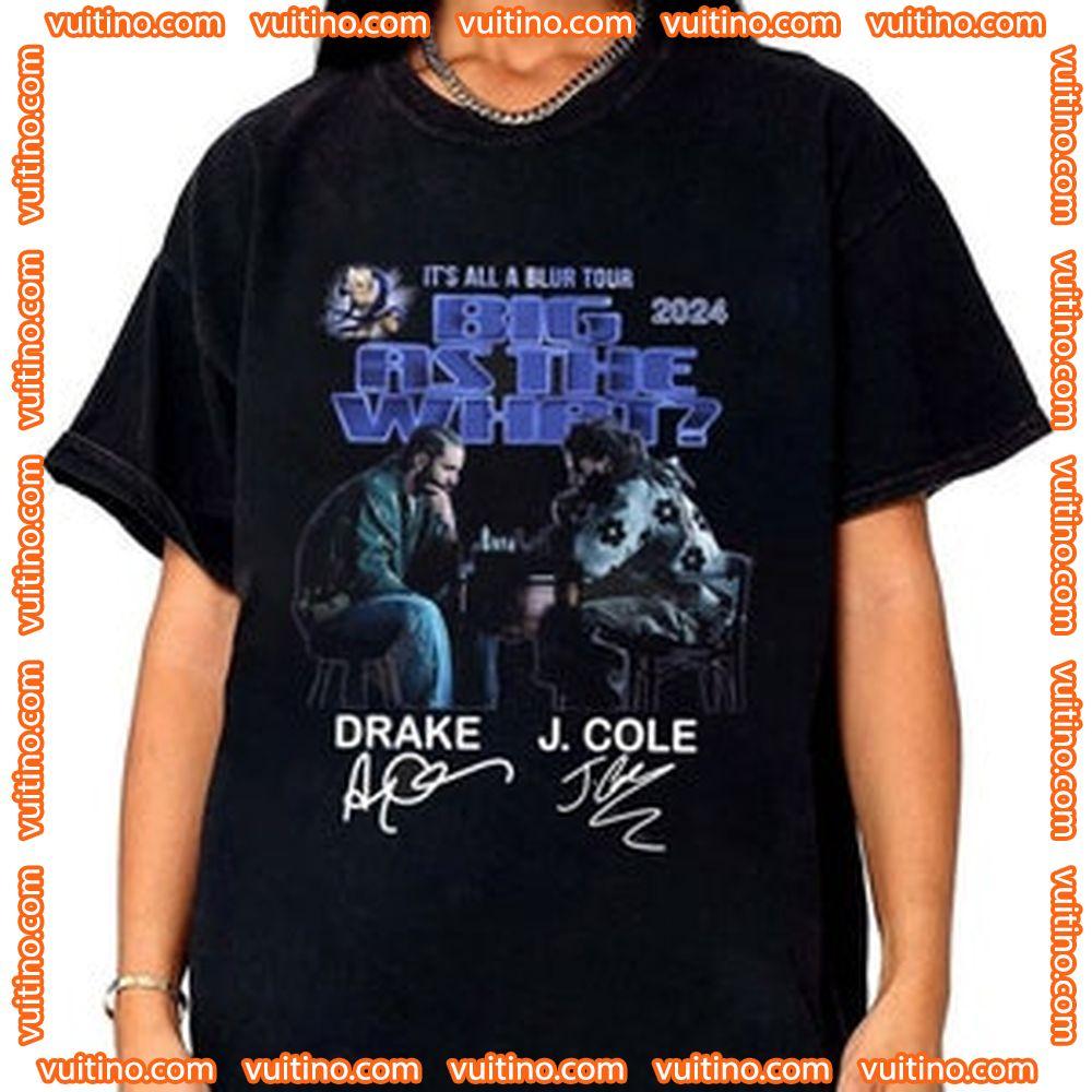Drake J Cole Big As The What 90s Tour 2024 Double Sides Merch