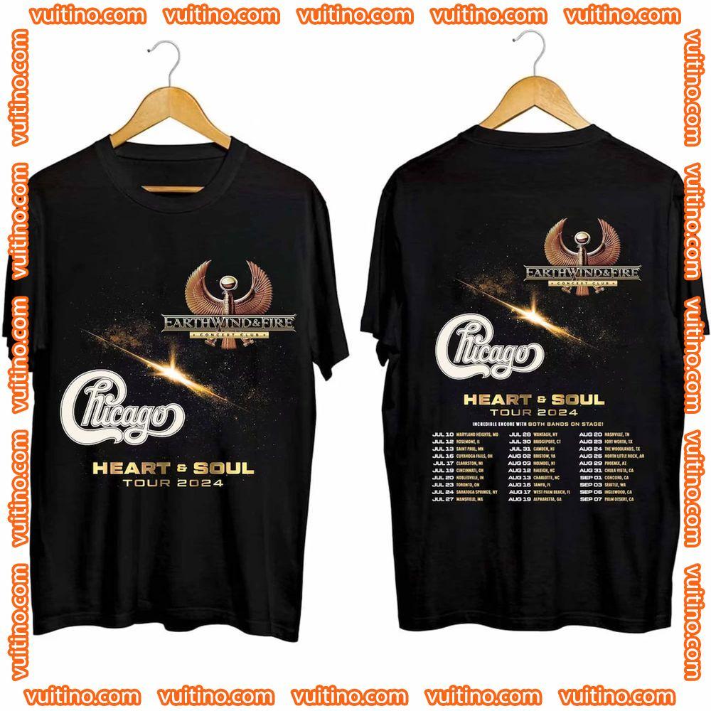 Earth Wind And Fire And Chicago Tour 2024 Double Sides Apparel