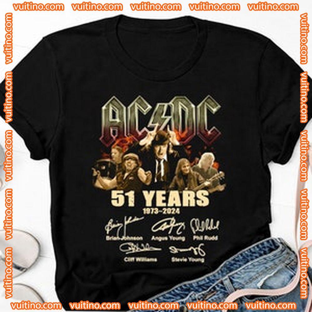 Graphic 51 Years Acdc 1973 2024 Double Sides Shirt