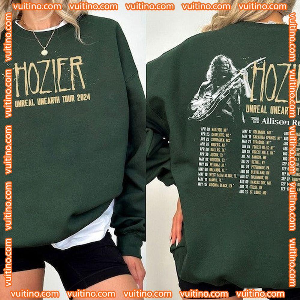 Hozier Unreal Unearth Tour Dates Tour 2024 Double Sides Shirt