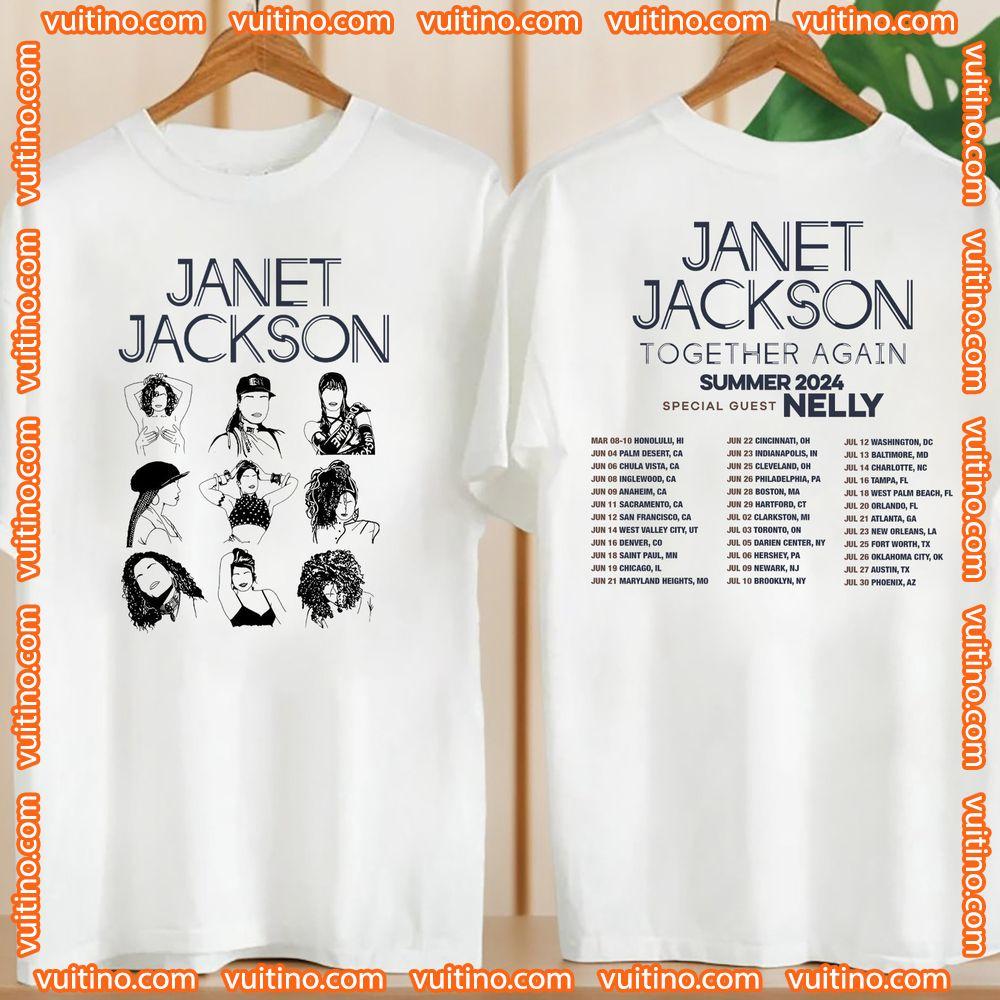 Janet Jackson Merch Janet Jackson Tour 2024 Double Sides Shirt