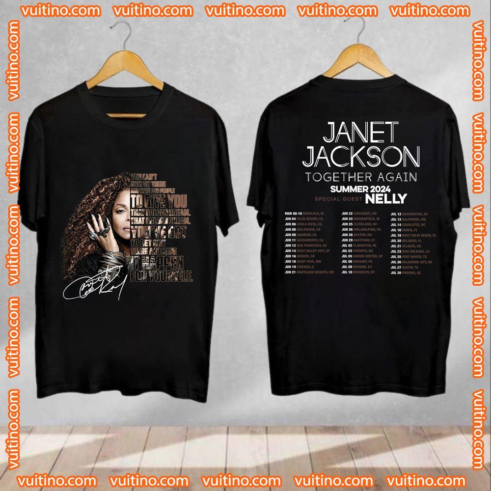 Janet Jackson Together Again 2024 Tour Dates Double Sides Shirt
