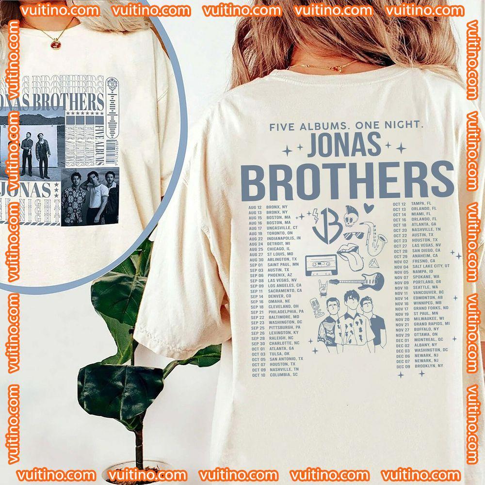 Jonas Brothers Tour Dates Tour 2024 Double Sides Shirt