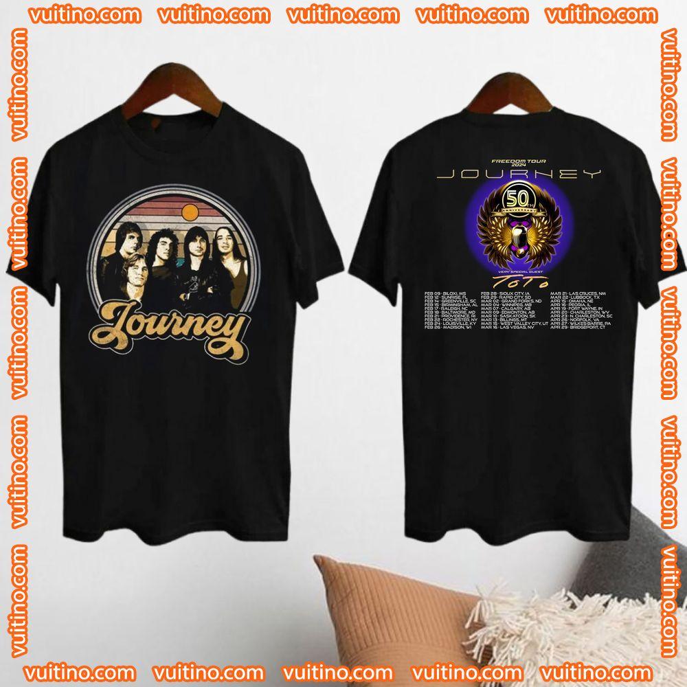 Journey Band Logo Unisex Tour 2024 Double Sides Merch