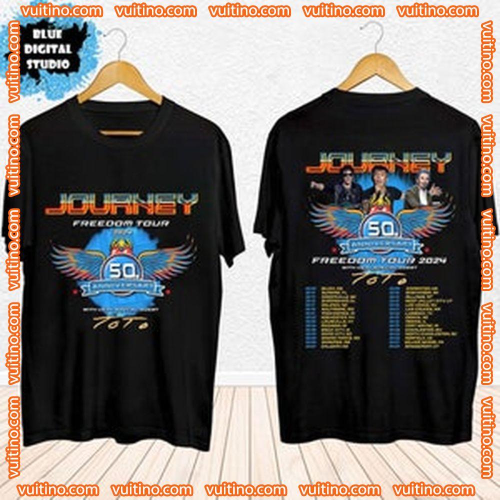 Journey Freedom With Toto Concert Tour 2024 Double Sides Merch