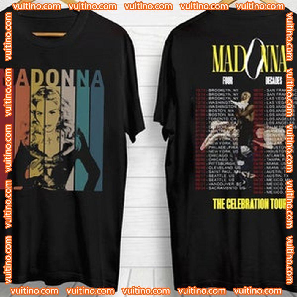 New Updated Madonna Four Decades Tour 202324 Double Sides Shirt
