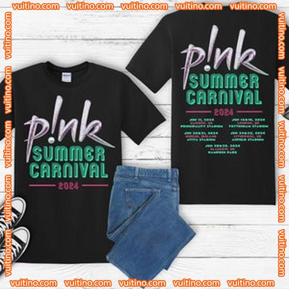 Pnk Pink Singer Summer Carnival Uk P6b5 Tour 2024 Double Sides Apparel