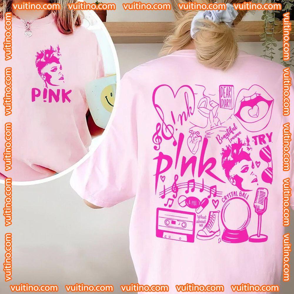 Pnk Pink Summer Carnival 2024 Tour Trustfall Album Double Sides Shirt