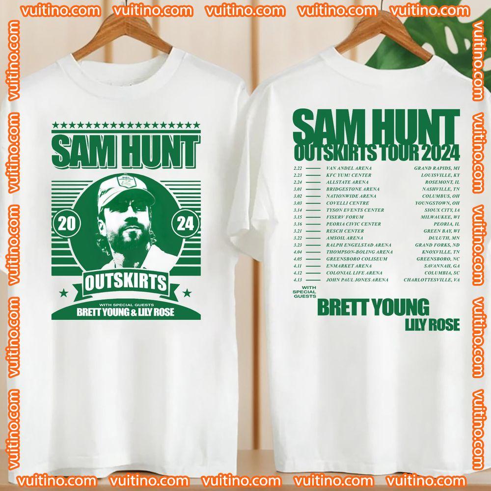 Sam Hunt Concert Merch Sam Hunt 2024 Outskirts Tour Double Sides Apparel