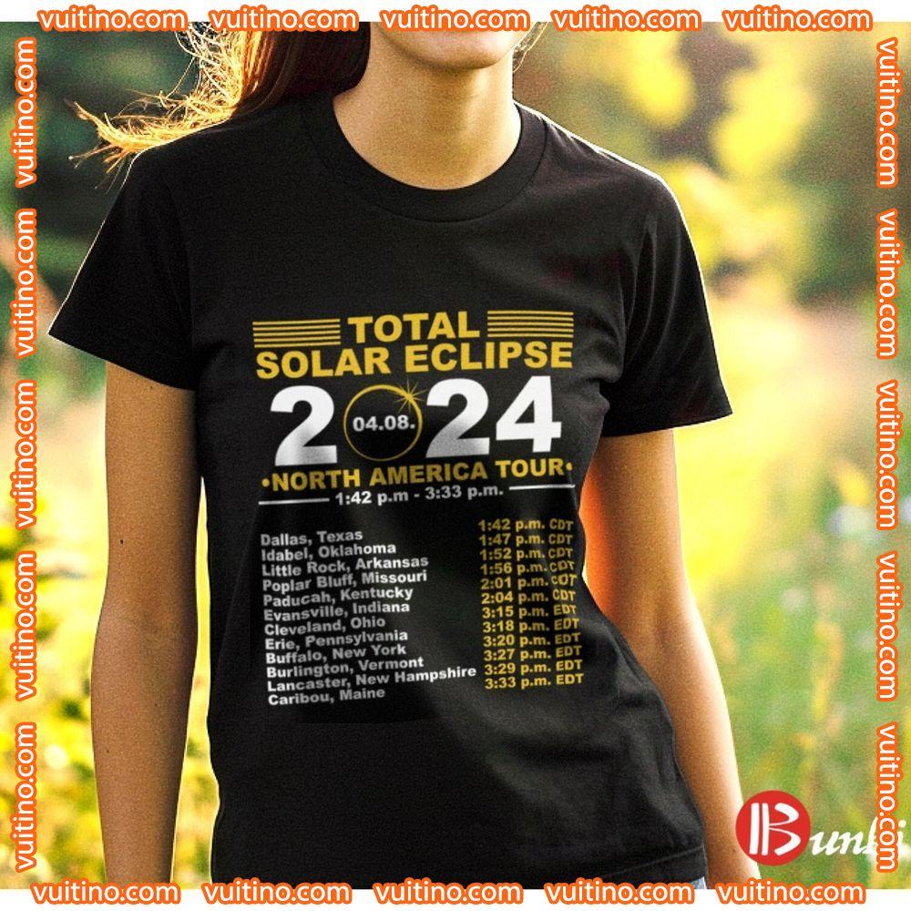 Total Solar Eclipse 2024 Total Solar Eclipse April 8 Path Of The Eclipse North American Double Sides Shirt