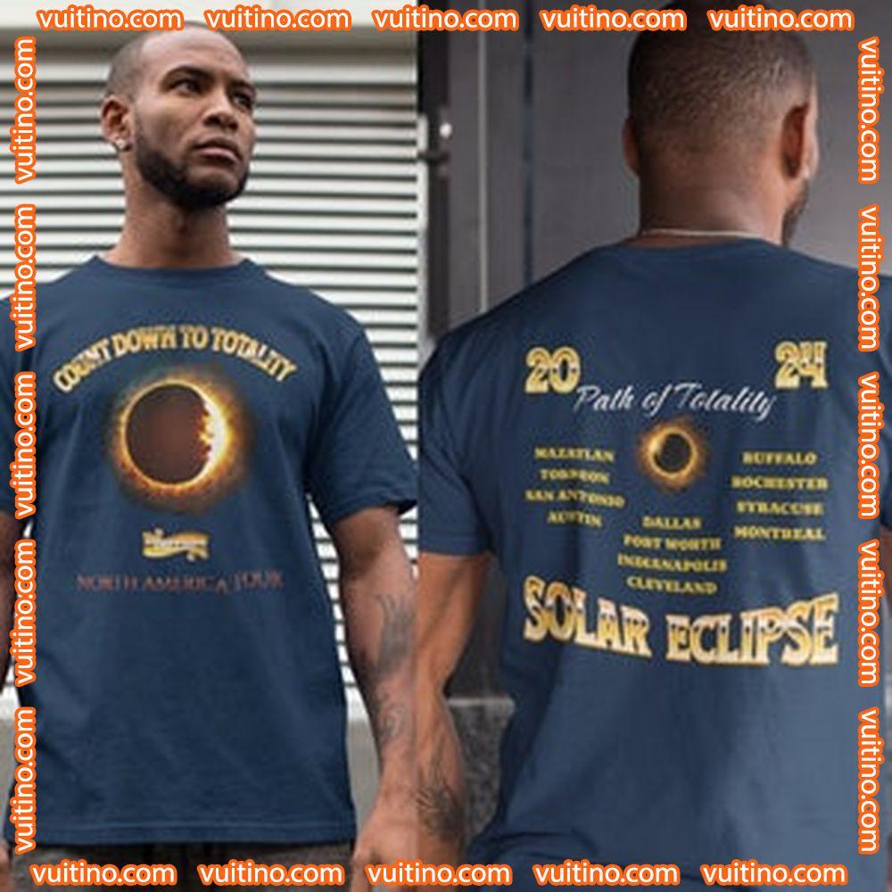 Total Solar Eclipse April 8th 2024 Rock Concert Double Sides Shirt