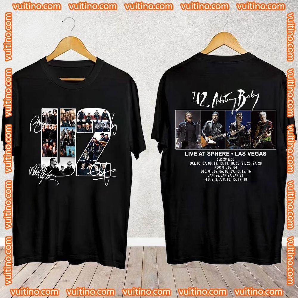 Updated U2 Band Achtung Baby Live At Sphere Tour 202324 Double Sides Merch