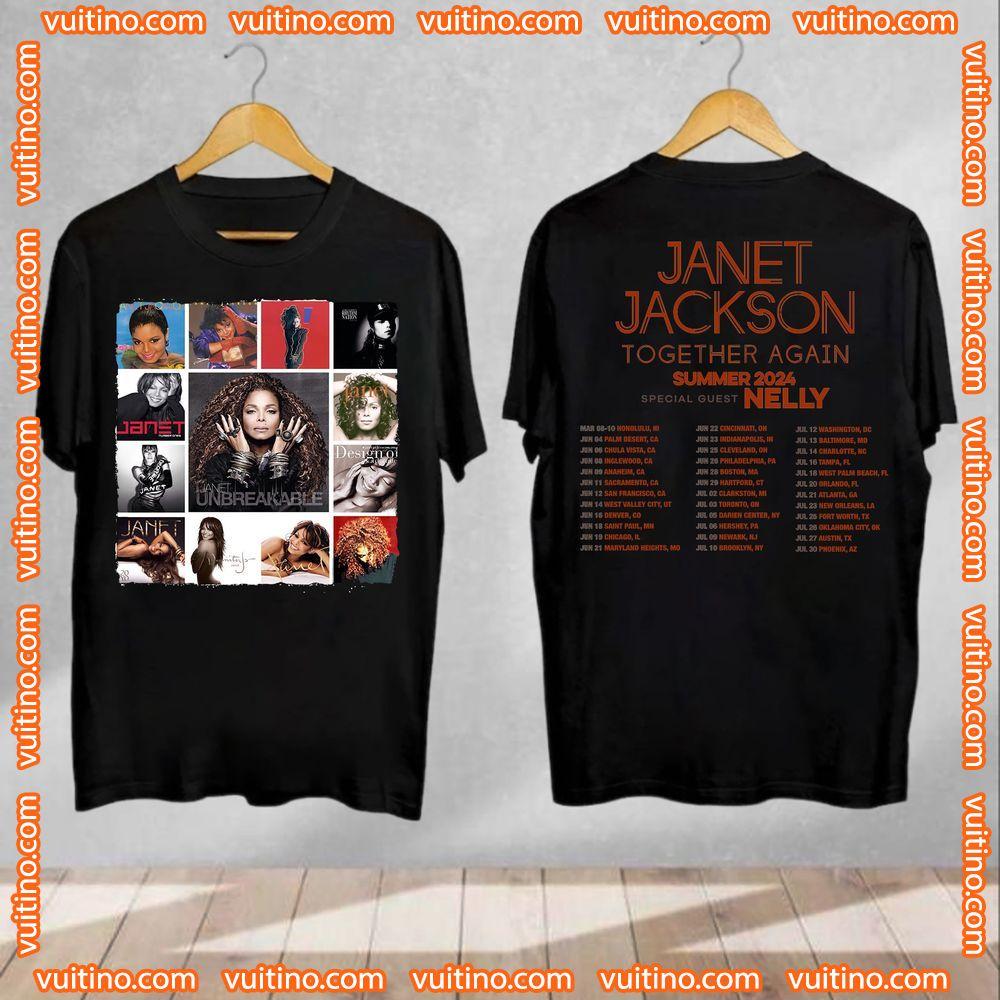 Vintage Janet Jackson Together Again Tour 2024 Double Sides Apparel