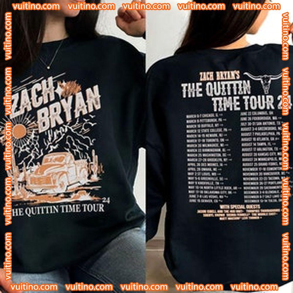 Zach Bryan The Quittin Time Tour 2024 Yitd Double Sides Shirt