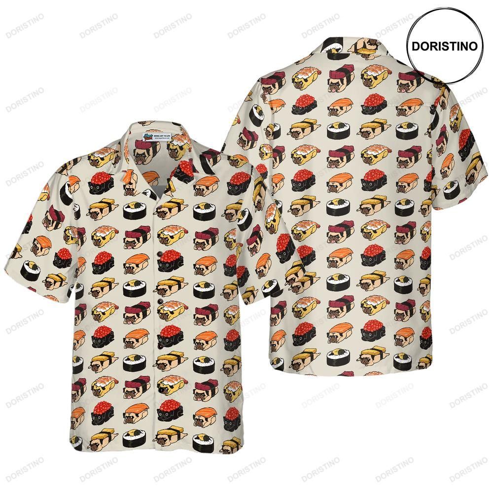 Sushi Pug For Men Limited Edition Hawaiian Shirt