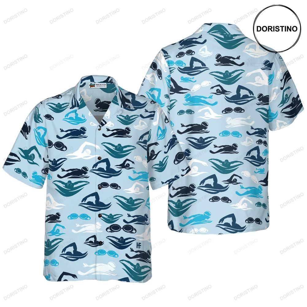 Swimming Pattern Hawaiian Shirt