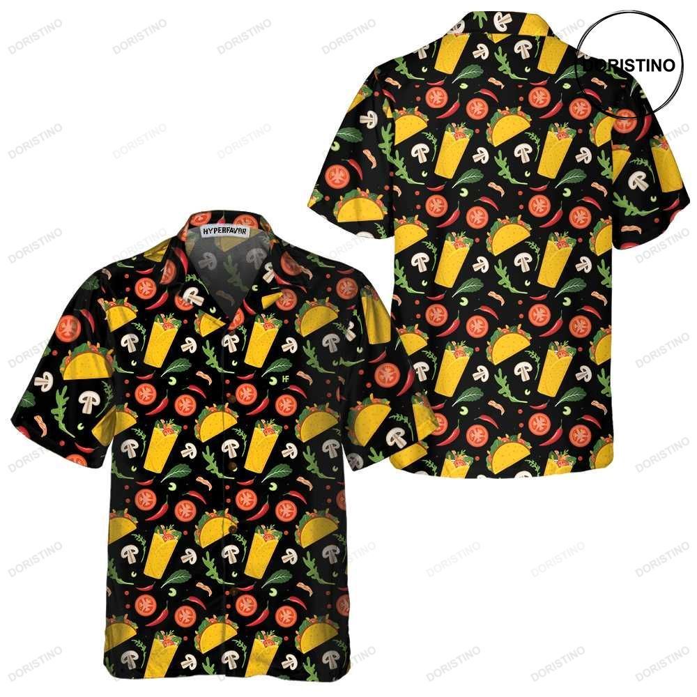 Taco And Burrito Pattern Funny Taco For Men Women Gift For Taco Lovers Awesome Hawaiian Shirt
