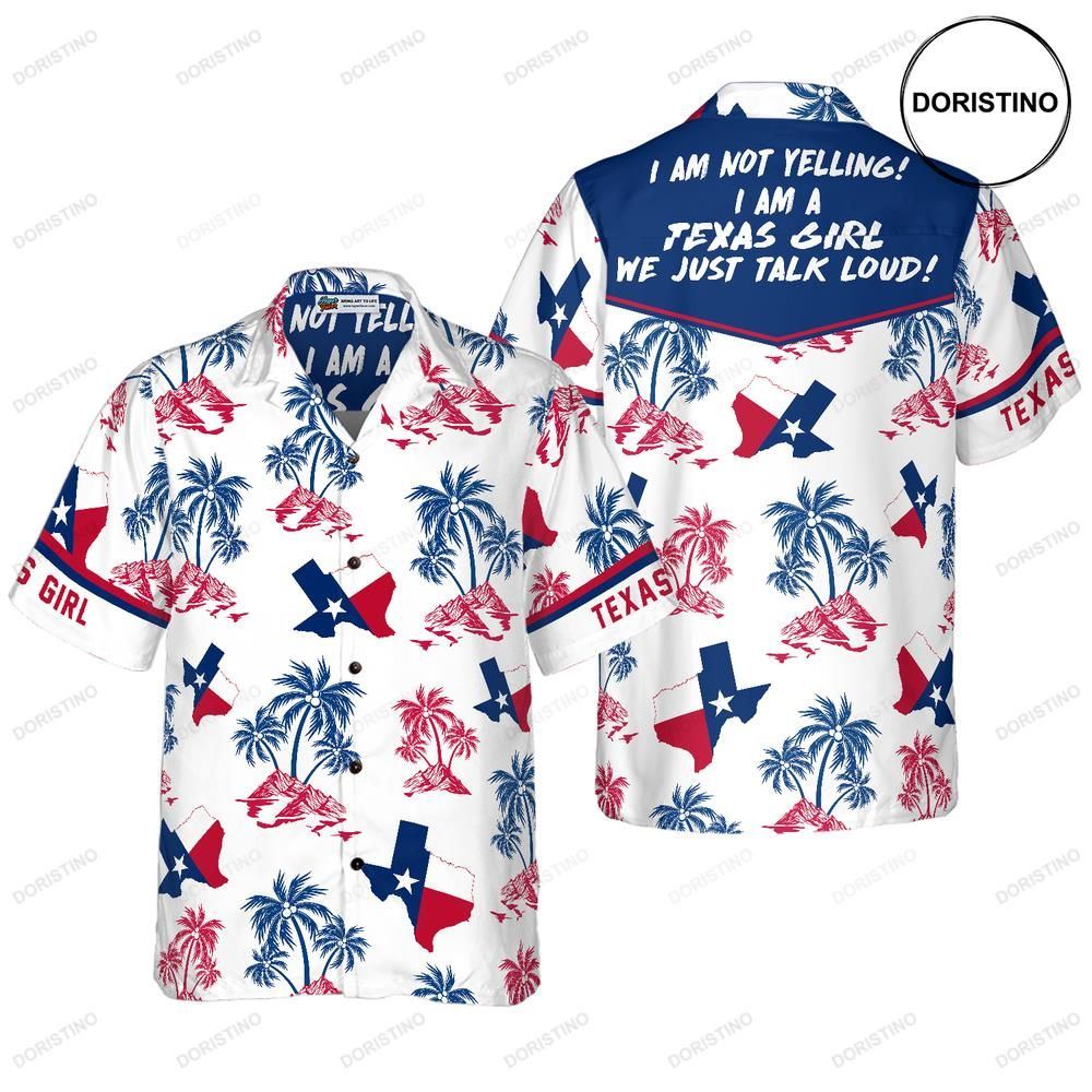 Texas Flag And Palm Tree Pattern Texas Girl Patriotic Texas For Men And Women P Awesome Hawaiian Shirt