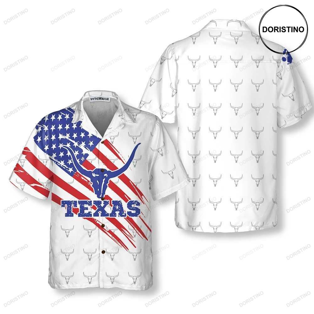 Texas Flag Longhorn Pattern Unique Texas Gift For Texas Lovers Awesome Hawaiian Shirt