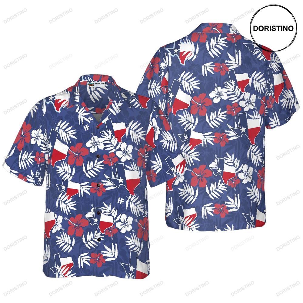 Texas Flag Tropical Seamless Pattern Usa Awesome Hawaiian Shirt