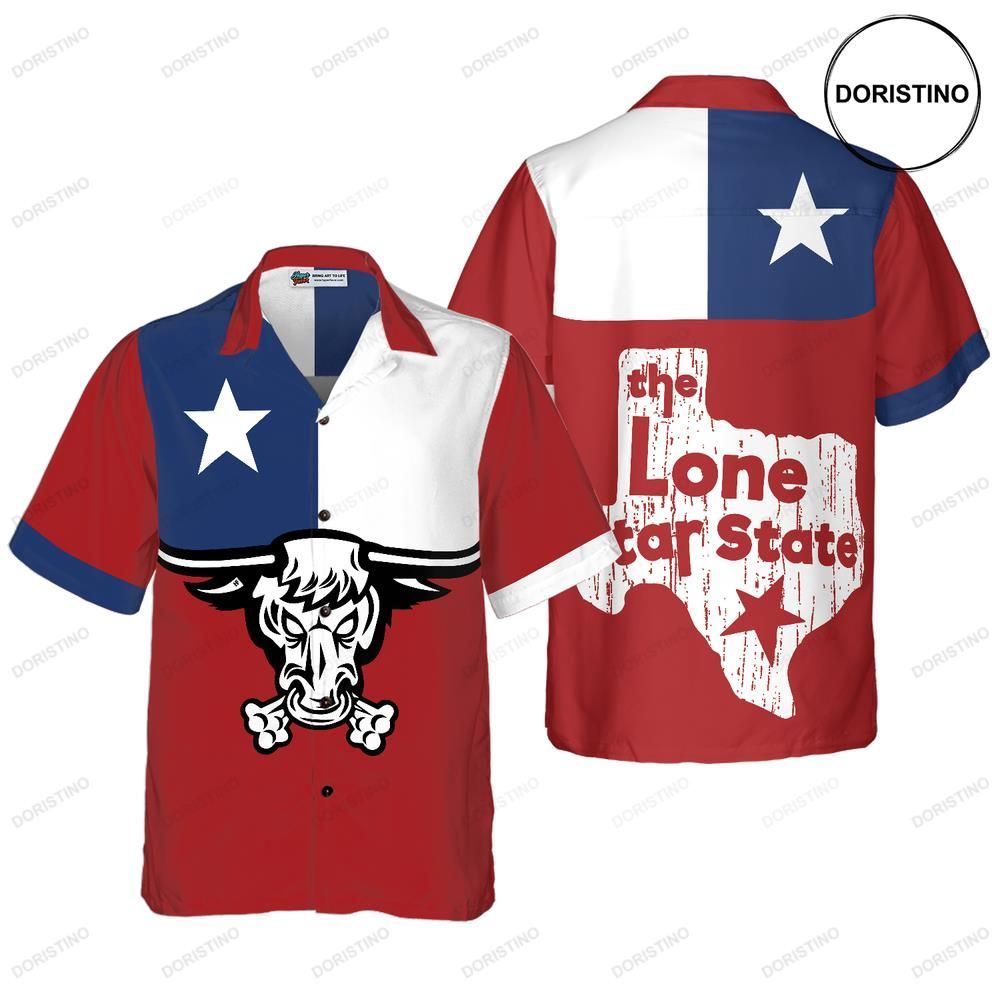 Texas Longhorns The Lone Star State Of Texas Flag Texas Home For Men Awesome Hawaiian Shirt