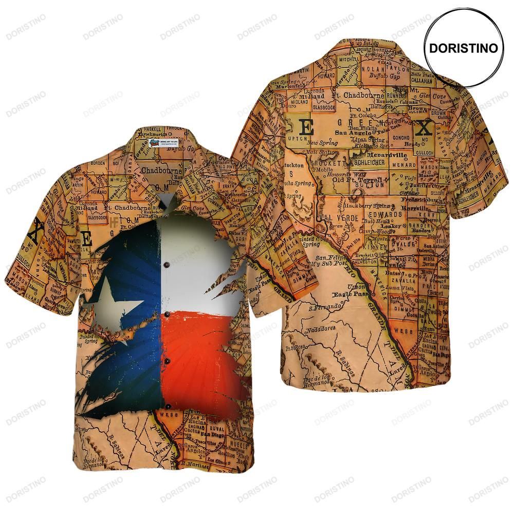 Texas Map Vintage Texas Unique Texas For Texas Lovers Awesome Hawaiian Shirt