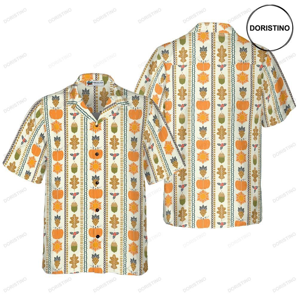 Thanksgiving Day Vertical Pattern Hawaiian Shirt