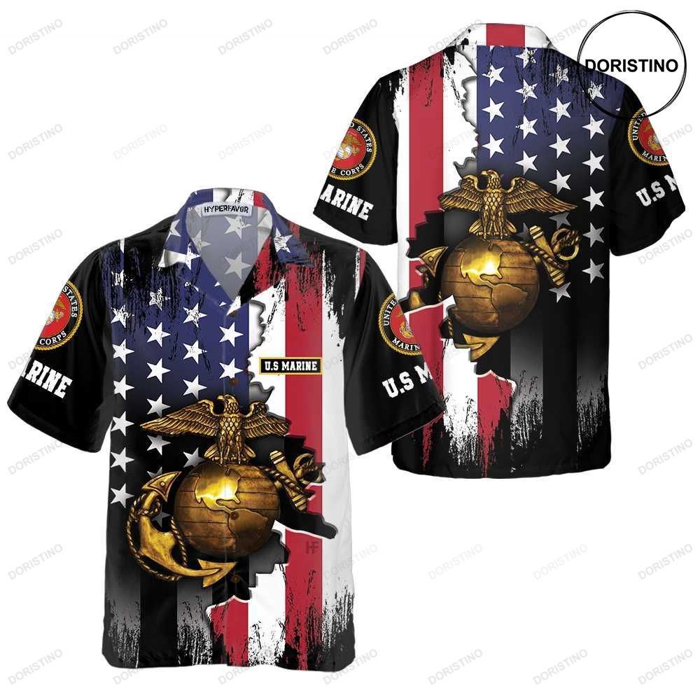 The Golden Eagle Us Marine Corps Us Marine Short Sleeve Cool Marine For M Awesome Hawaiian Shirt