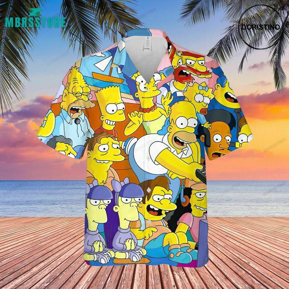 The Simpsons Unisex Summer Beach Button Downs Hawaiian Shirt