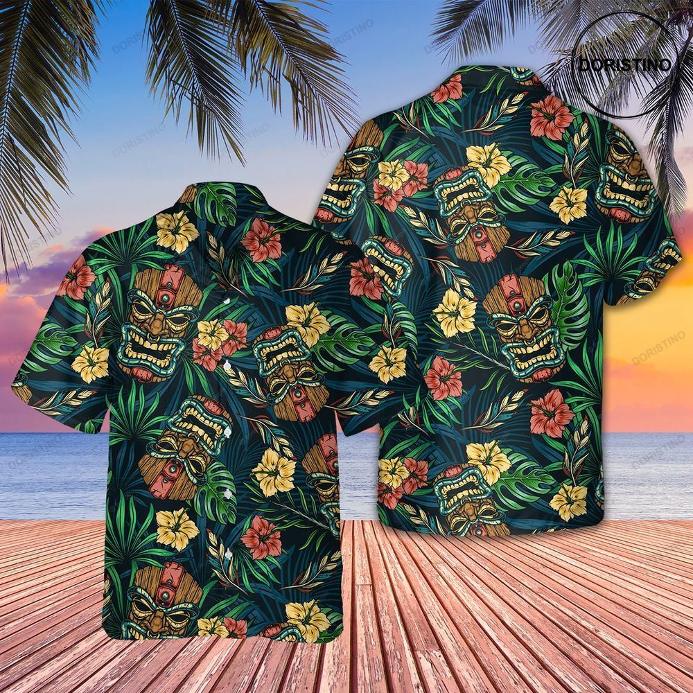 Tiki Tiki Aloha Tropical Pattern Hawaiian Shirt