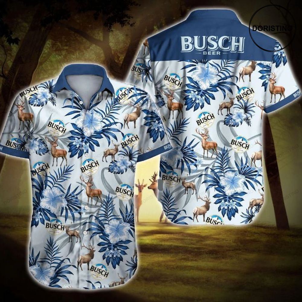 Tlmus Busch Beer Deer Hunting Limited Edition Hawaiian Shirt