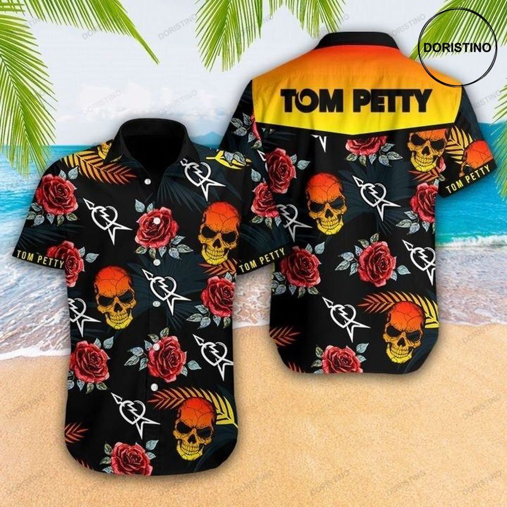 Tom Petty And The Heartbreakers X Skull Flowers Awesome Hawaiian Shirt