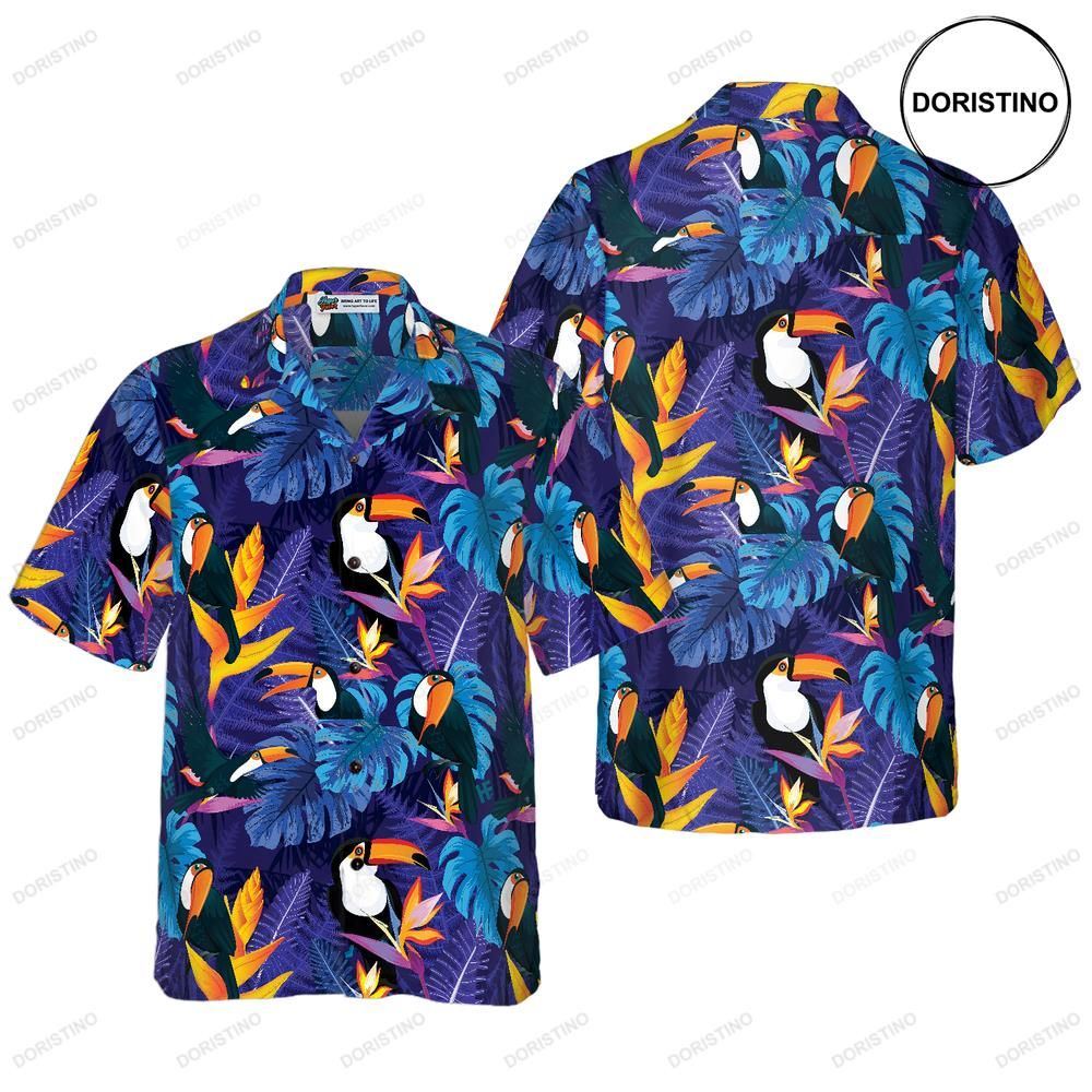Toucan Birds Tropical Leaves V1 Hawaiian Shirt