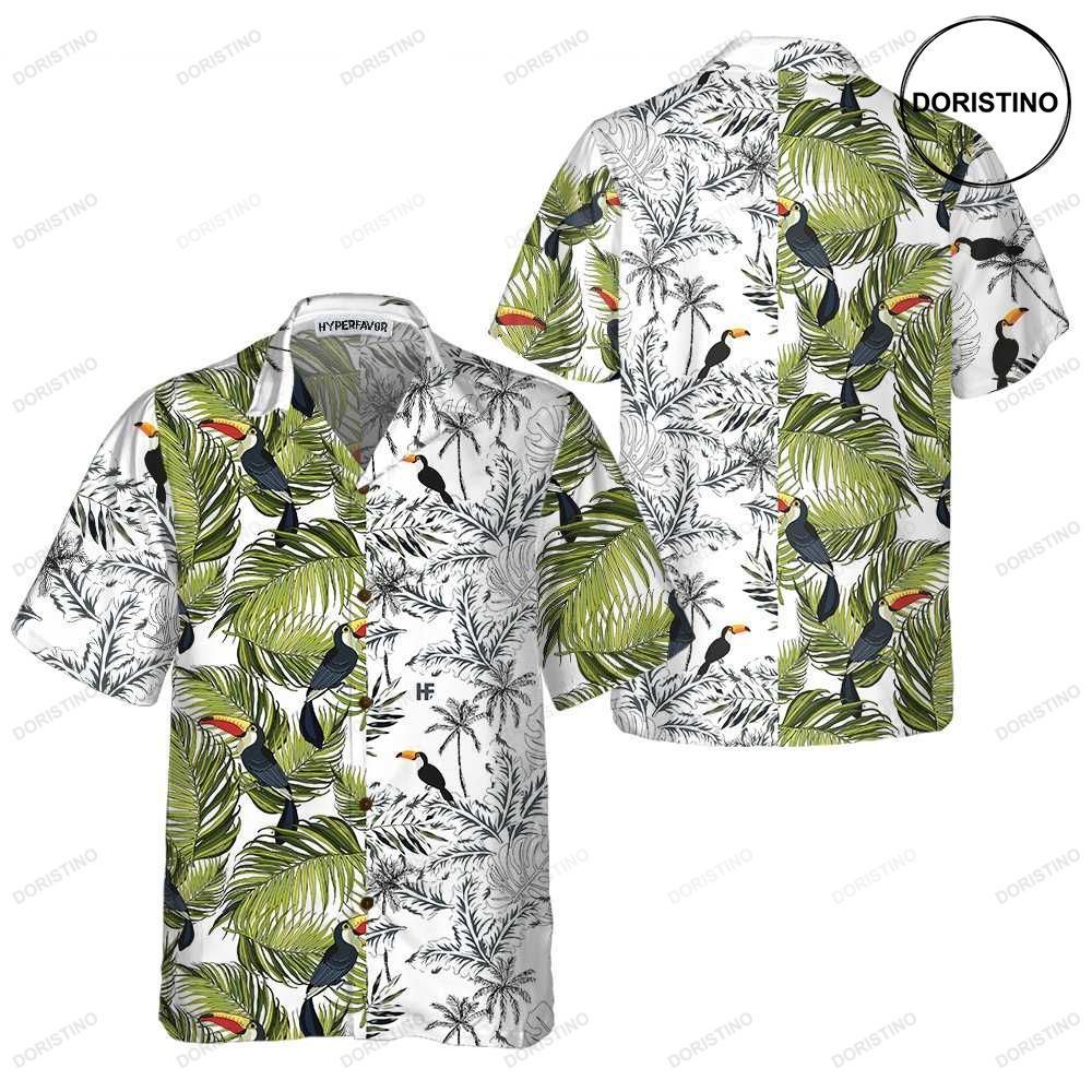 Toucan Palm Branches Tropical Toucan For Adults Cool Toucan Prin Awesome Hawaiian Shirt