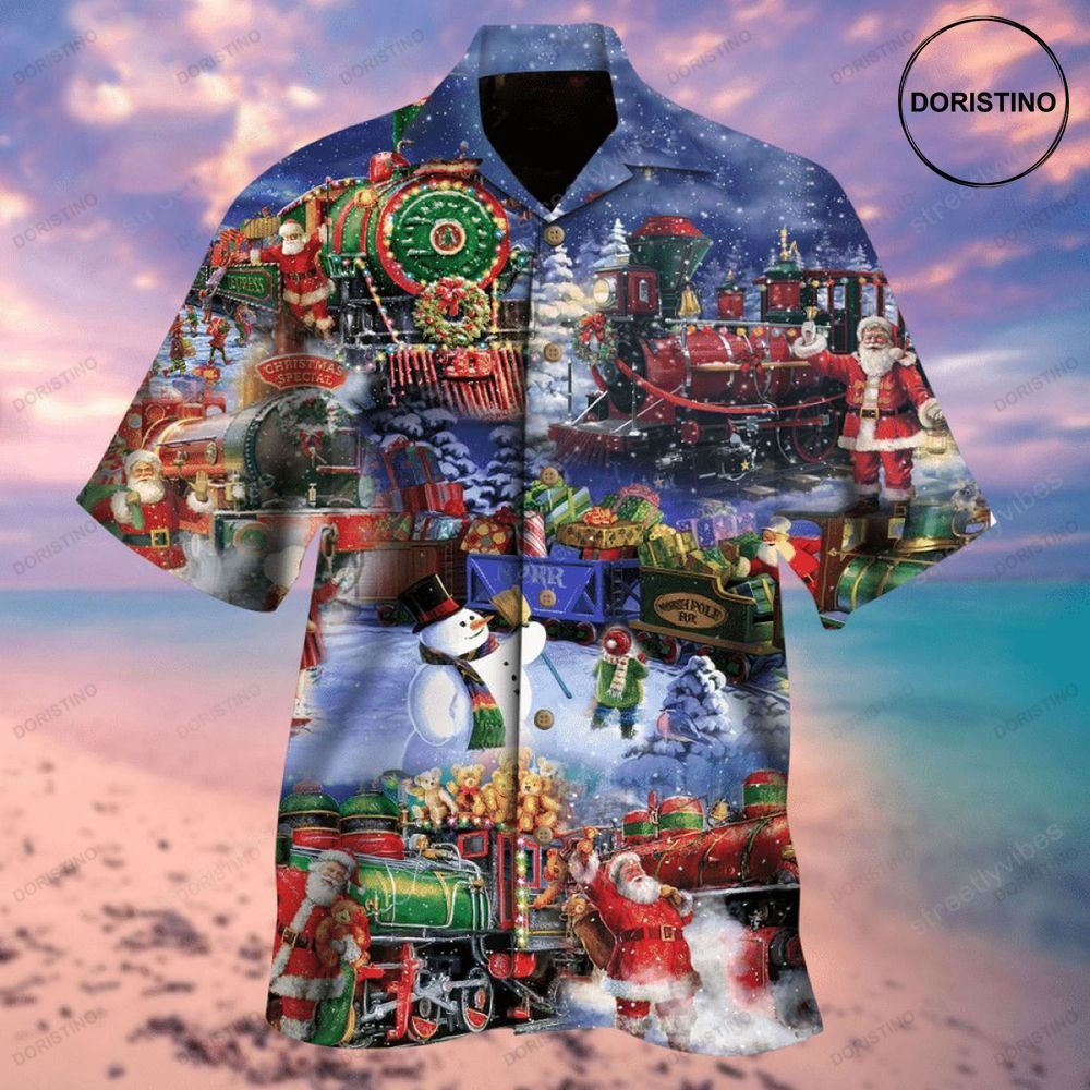 Train To Christmas Retro Christmas Vintage Summer Limited Edition Hawaiian Shirt