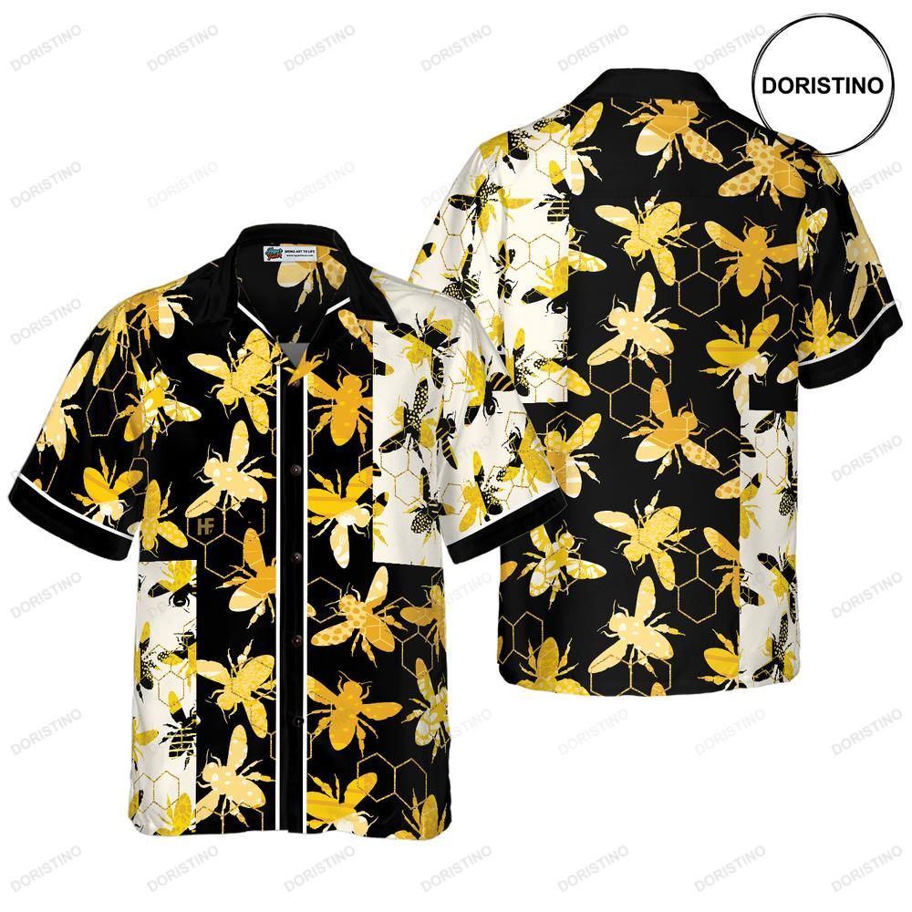 Trendy Geometric Bee Awesome Hawaiian Shirt