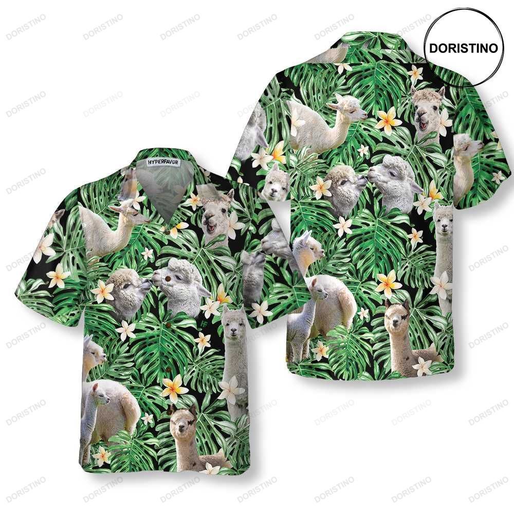 Tropical Alpaca Pattern Funny Alpaca Prin For Men Women Awesome Hawaiian Shirt