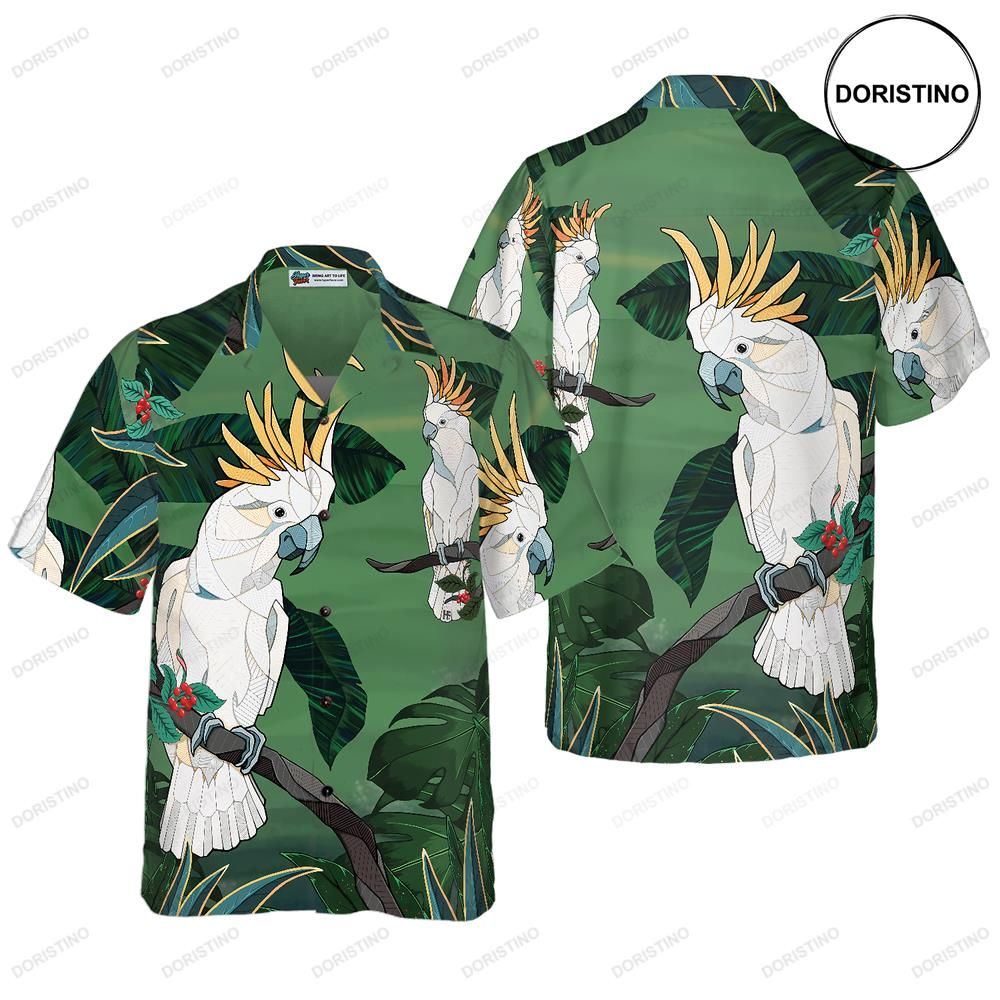 Tropical Cockatoo Parrot Awesome Hawaiian Shirt