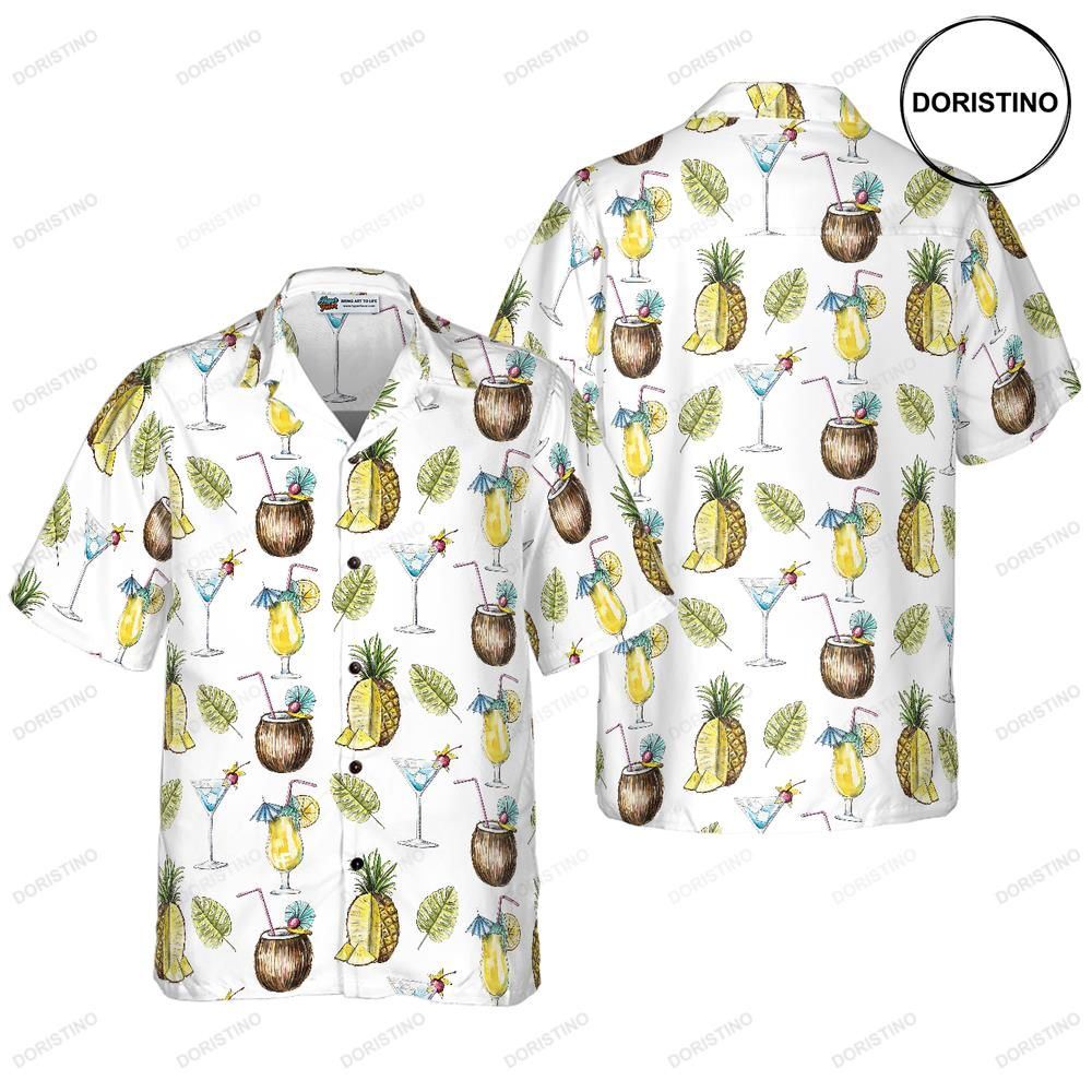 Tropical Coconut Cocktail For Men Hawaiian Shirt