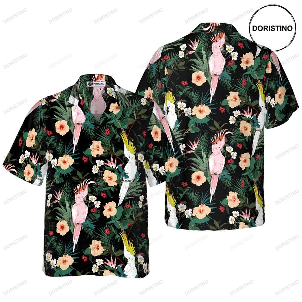 Tropical Floral Parrot Hawaiian Shirt